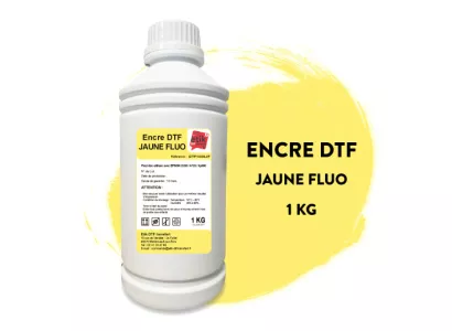 Encre Etik DTF Transfert jaune fluo bouteille de 1Kg