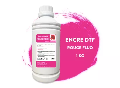 Encre Etik DTF transfert rouge fluo bouteille de 1kg