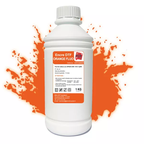 Encre DTF orange fluo